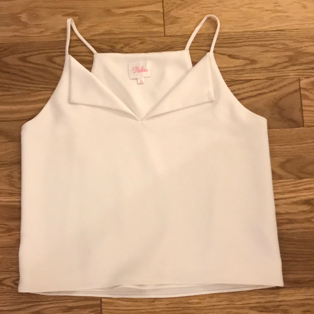 Parker white silk crop top